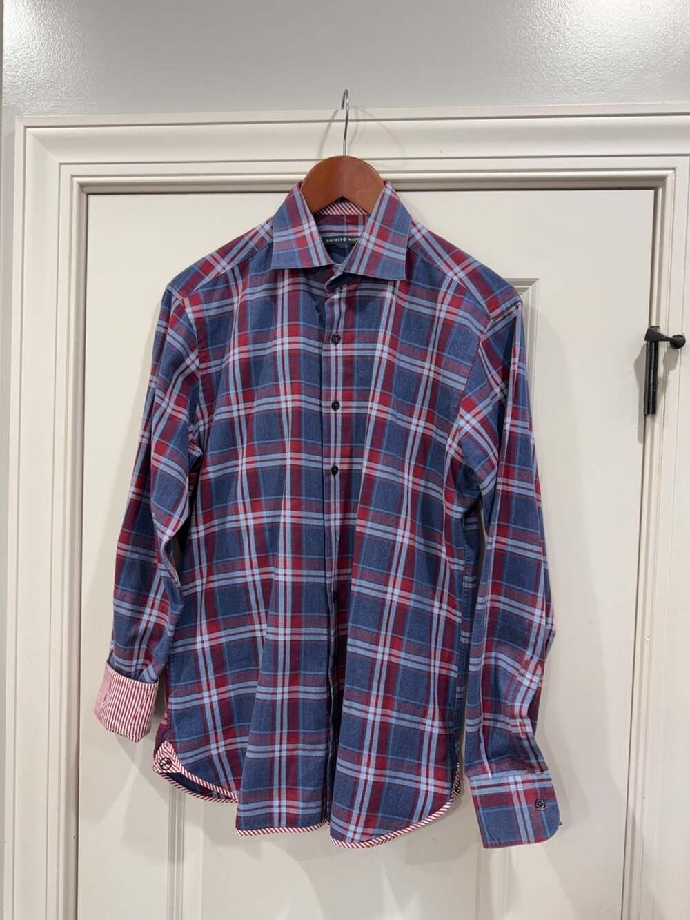 Hammer Made Men's Long Sleeve Plaid Button Down Shirt Size 39/15.5